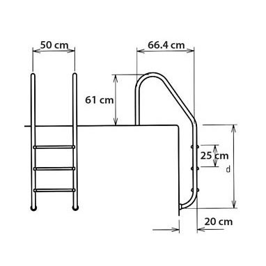 Escaleras de Acero Inoxidable Inter Water | Albercas Aqua Hego